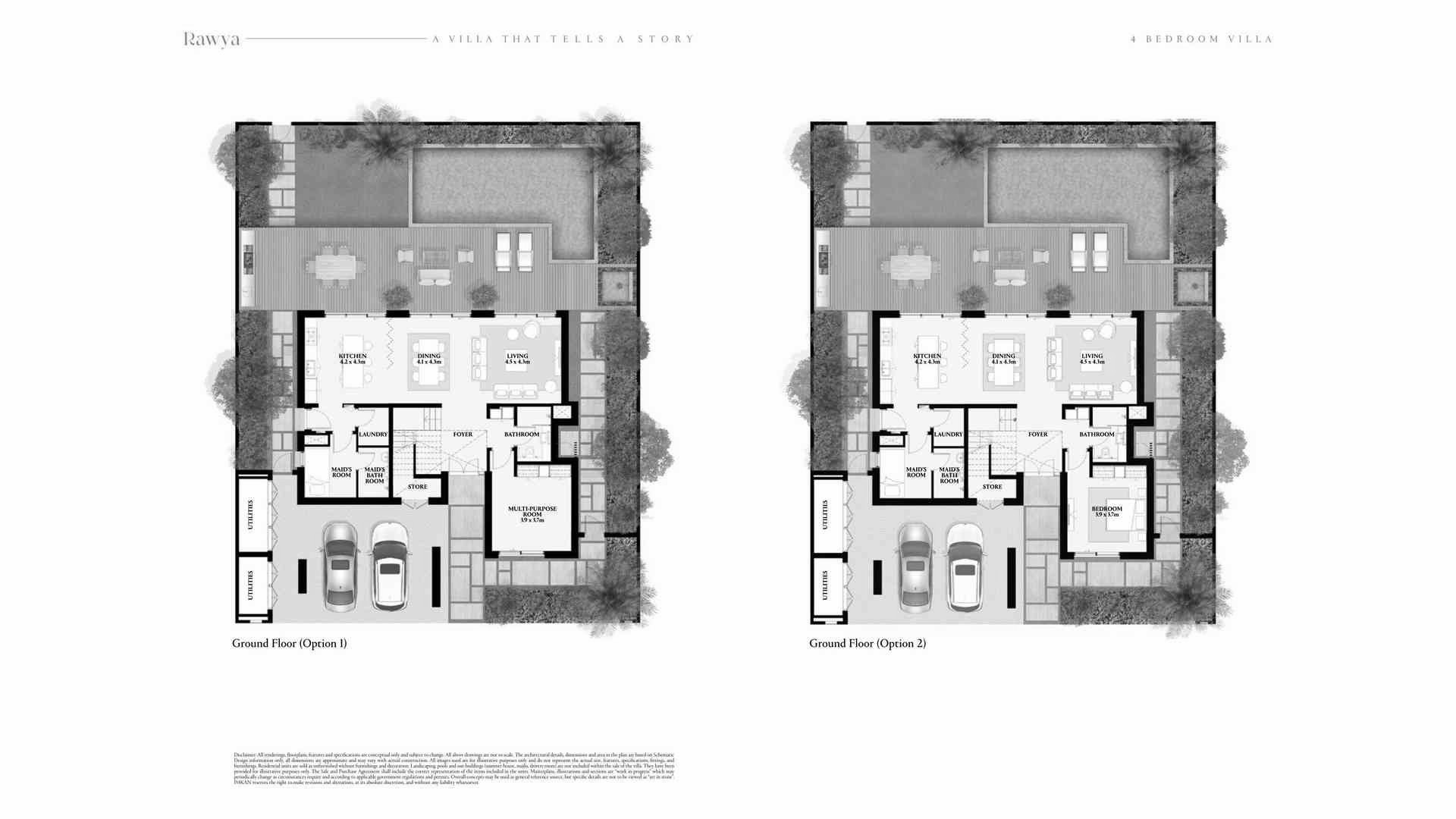 Villa floor plan, 4 bedrooms in KAYAN 2 No. 11007
