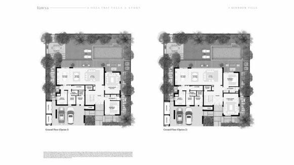Villa floor plan, 5 bedrooms in KAYAN 2 No. 11008 (2D)